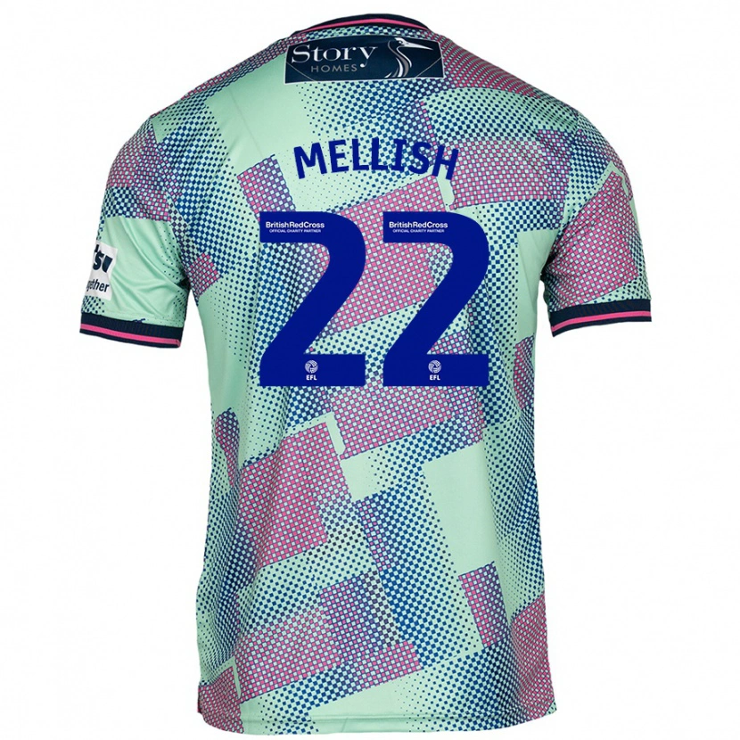 Danxen Män Jon Mellish #22 Grön Bortatröja Matchtröjor 2024/25 Tröjor T-Tröja