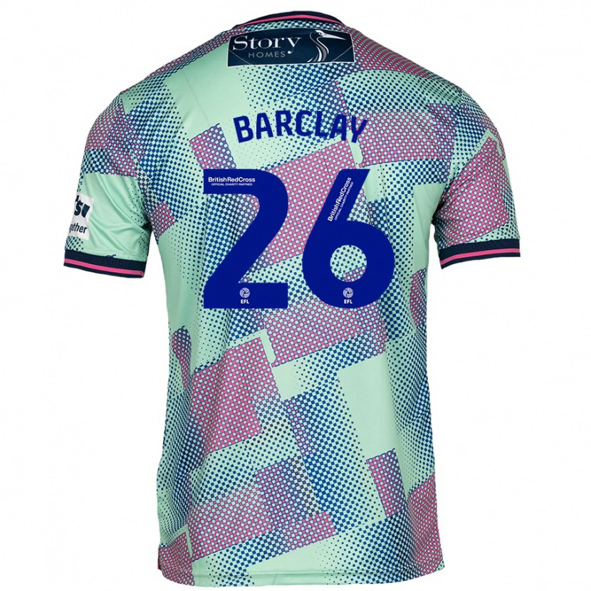 Danxen Män Ben Barclay #26 Grön Bortatröja Matchtröjor 2024/25 Tröjor T-Tröja