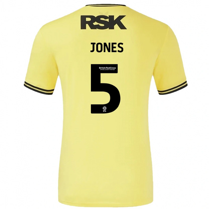 Danxen Män Lloyd Jones #5 Gul Svart Bortatröja Matchtröjor 2024/25 Tröjor T-Tröja