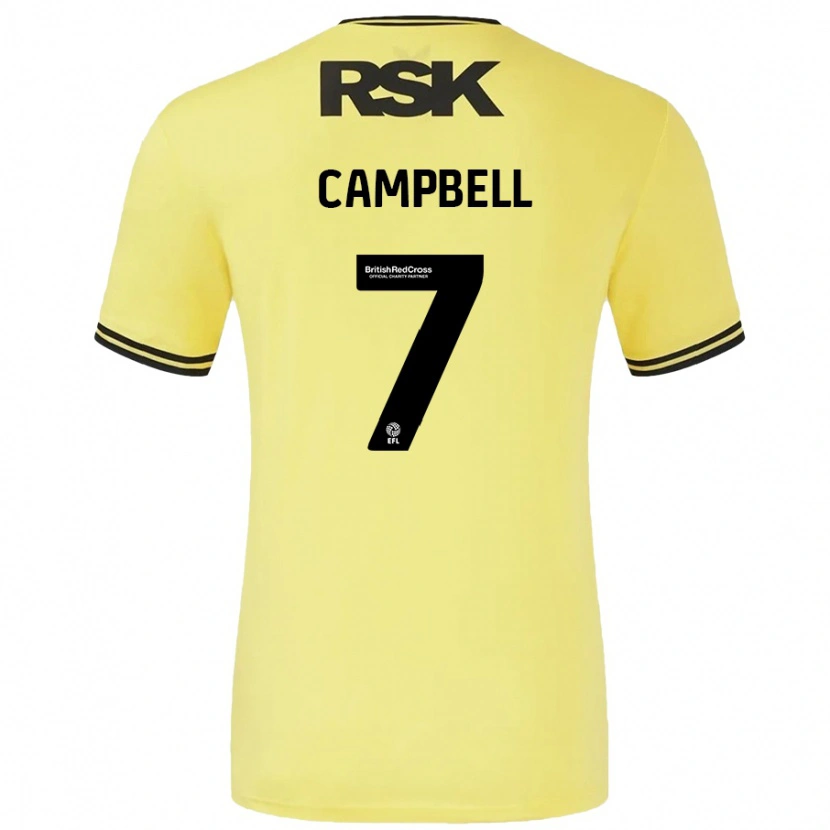 Danxen Män Tyreece Campbell #7 Gul Svart Bortatröja Matchtröjor 2024/25 Tröjor T-Tröja