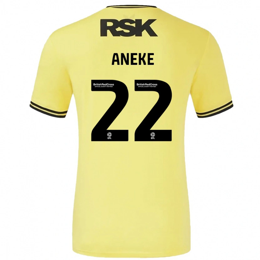 Danxen Män Chuks Aneke #22 Gul Svart Bortatröja Matchtröjor 2024/25 Tröjor T-Tröja