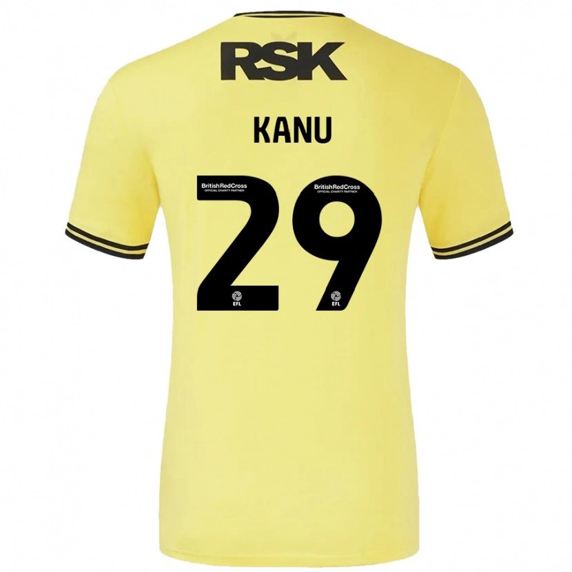 Danxen Män Daniel Kanu #29 Gul Svart Bortatröja Matchtröjor 2024/25 Tröjor T-Tröja