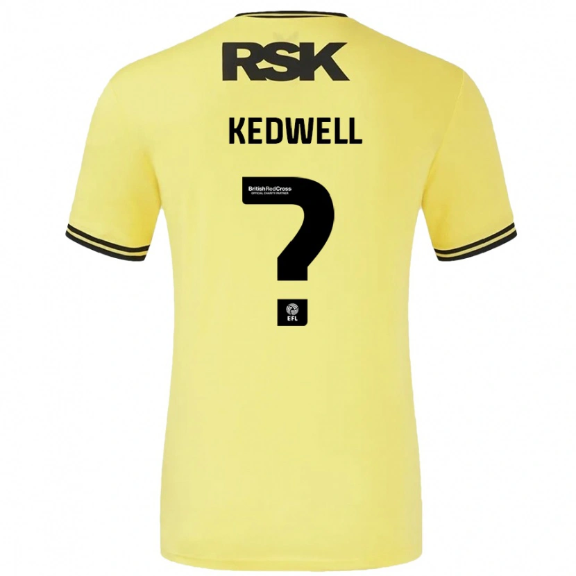 Danxen Män Harvey Kedwell #0 Gul Svart Bortatröja Matchtröjor 2024/25 Tröjor T-Tröja