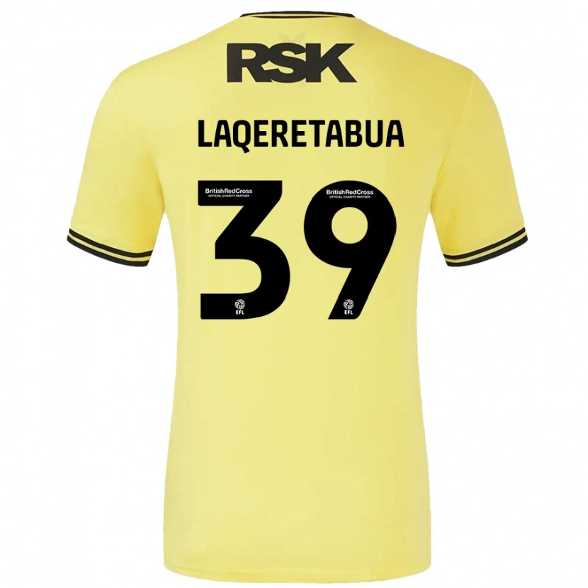 Danxen Män Josh Laqeretabua #39 Gul Svart Bortatröja Matchtröjor 2024/25 Tröjor T-Tröja