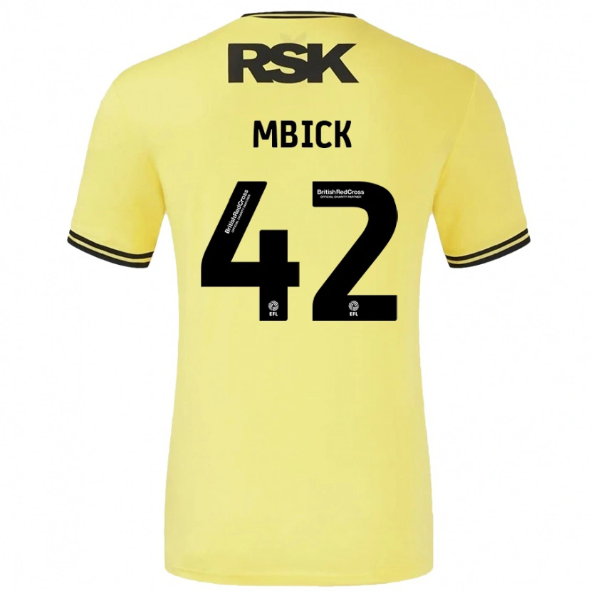 Danxen Män Micah Mbick #42 Gul Svart Bortatröja Matchtröjor 2024/25 Tröjor T-Tröja