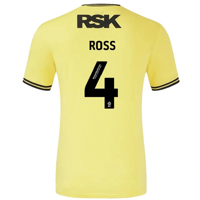 Danxen Män Mia Ross #4 Gul Svart Bortatröja Matchtröjor 2024/25 Tröjor T-Tröja
