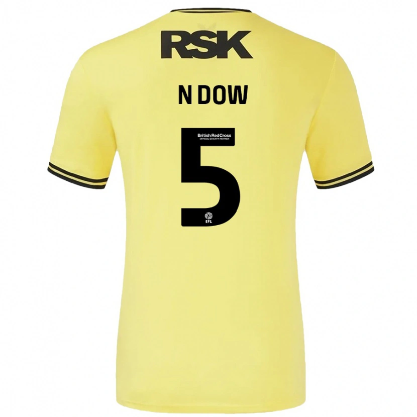 Danxen Män Elisha N'dow #5 Gul Svart Bortatröja Matchtröjor 2024/25 Tröjor T-Tröja