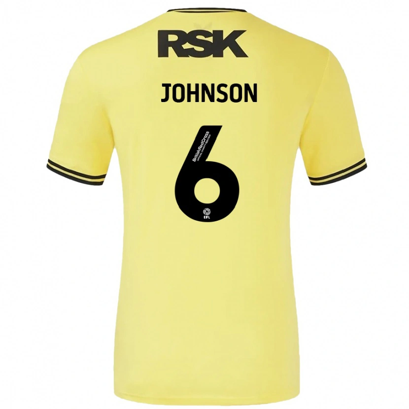 Danxen Män Melissa Johnson #6 Gul Svart Bortatröja Matchtröjor 2024/25 Tröjor T-Tröja