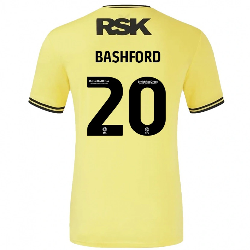 Danxen Män Mary Bashford #20 Gul Svart Bortatröja Matchtröjor 2024/25 Tröjor T-Tröja