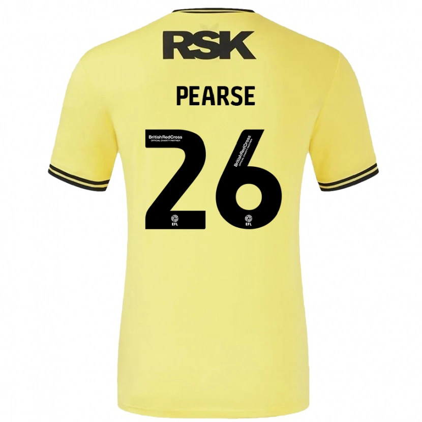 Danxen Män Gracie Pearse #26 Gul Svart Bortatröja Matchtröjor 2024/25 Tröjor T-Tröja