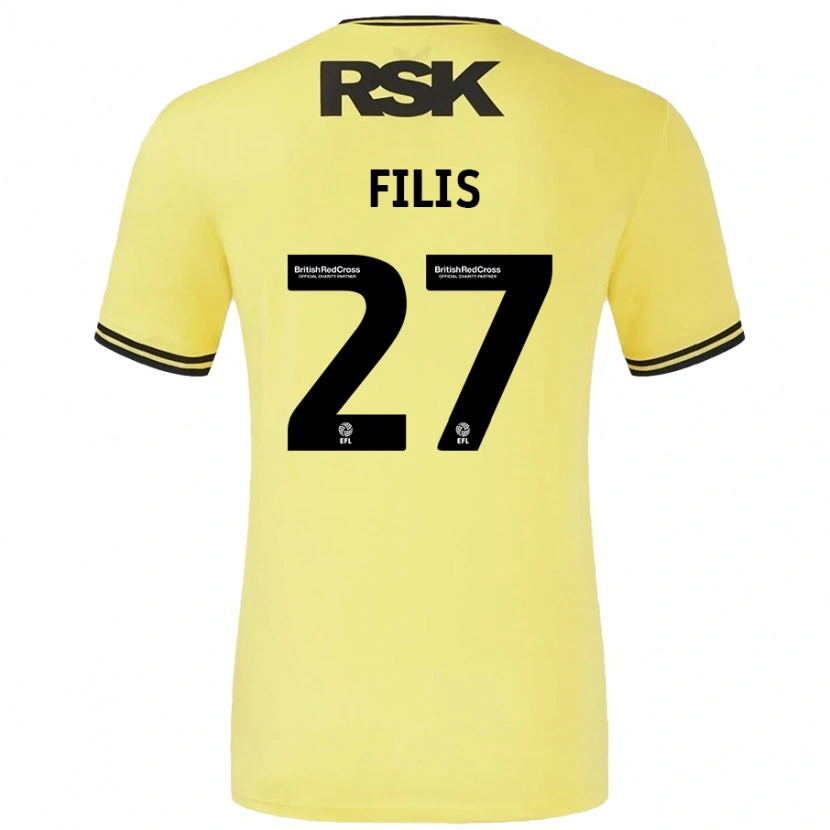 Danxen Män Melisa Filis #27 Gul Svart Bortatröja Matchtröjor 2024/25 Tröjor T-Tröja