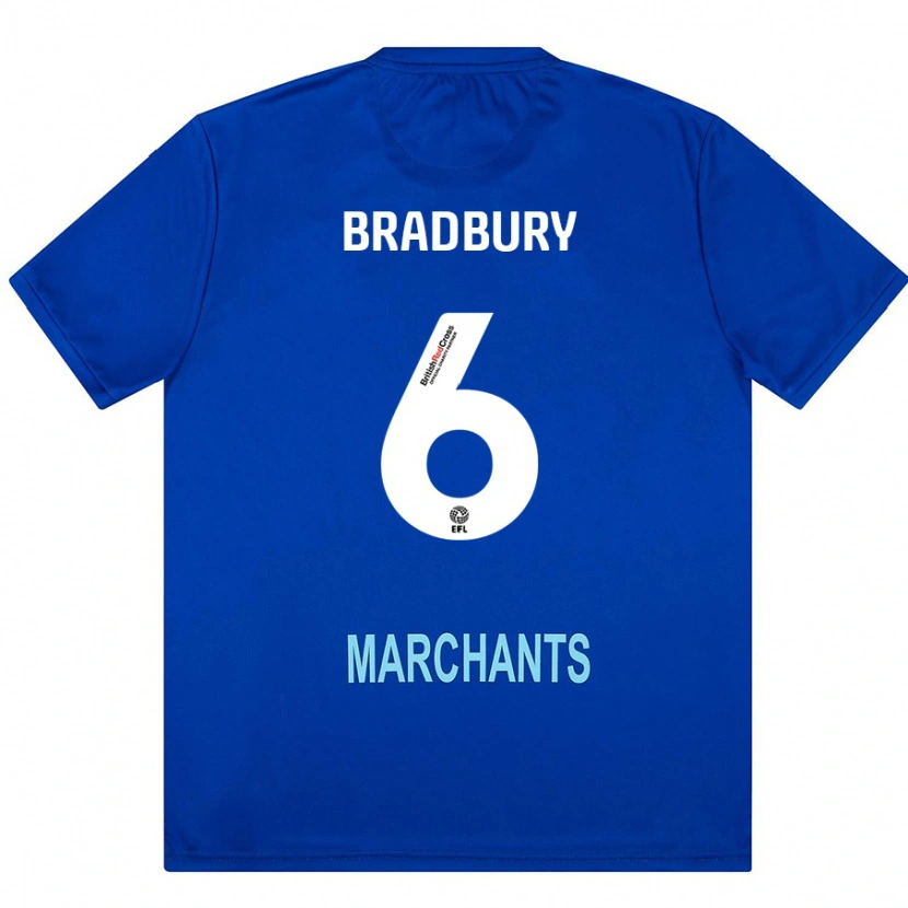 Danxen Män Tom Bradbury #6 Grön Bortatröja Matchtröjor 2024/25 Tröjor T-Tröja