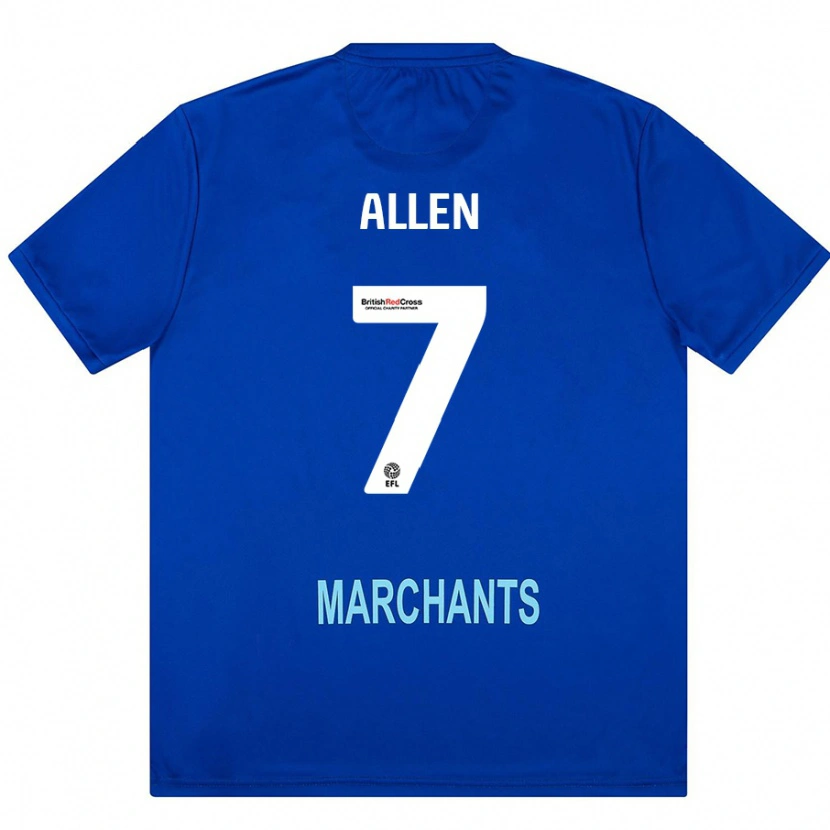 Danxen Män Emily Allen #7 Grön Bortatröja Matchtröjor 2024/25 Tröjor T-Tröja