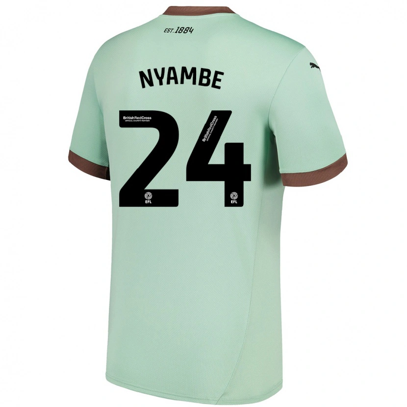 Danxen Män Ryan Nyambe #24 Blek Grön Bortatröja Matchtröjor 2024/25 Tröjor T-Tröja