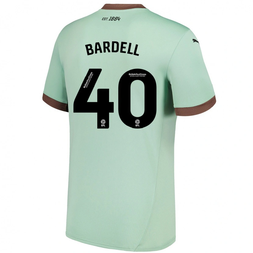 Danxen Män Max Bardell #40 Blek Grön Bortatröja Matchtröjor 2024/25 Tröjor T-Tröja
