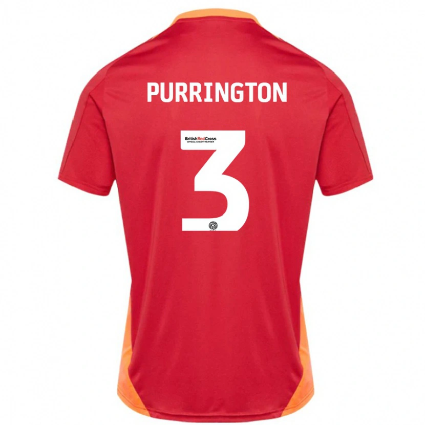 Danxen Män Ben Purrington #3 Blå Benvit Bortatröja Matchtröjor 2024/25 Tröjor T-Tröja