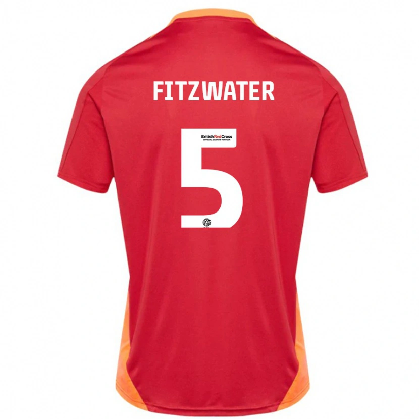 Danxen Män Jack Fitzwater #5 Blå Benvit Bortatröja Matchtröjor 2024/25 Tröjor T-Tröja