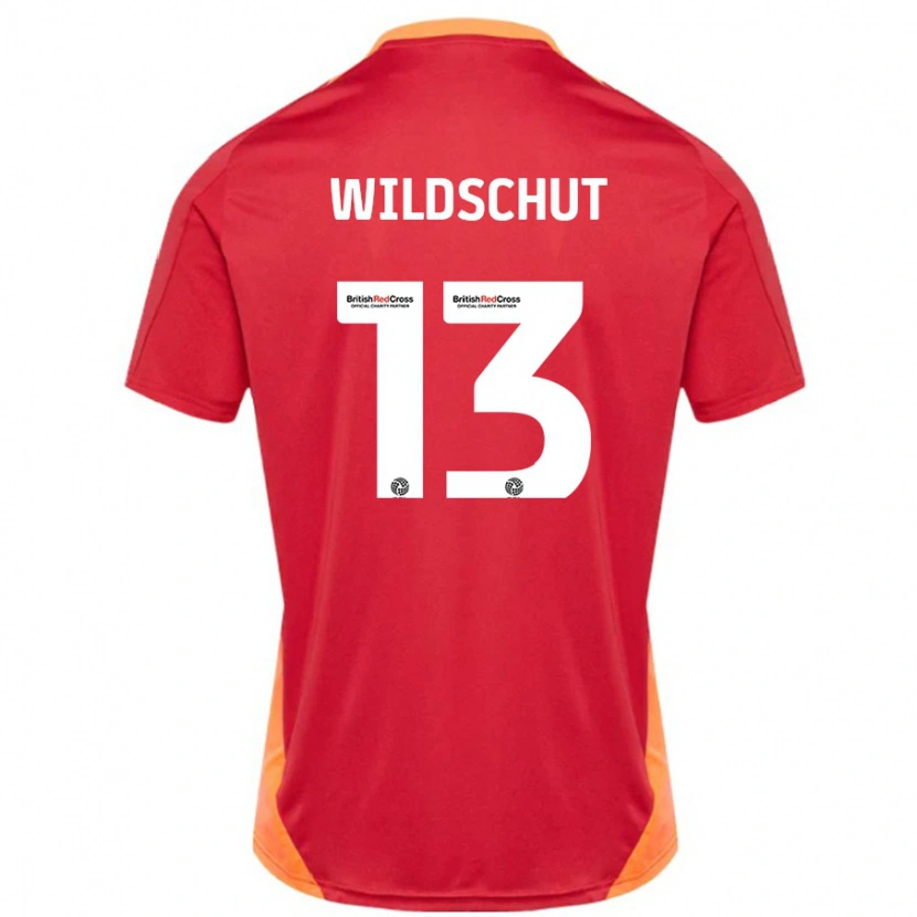 Danxen Män Yanic Wildschut #13 Blå Benvit Bortatröja Matchtröjor 2024/25 Tröjor T-Tröja