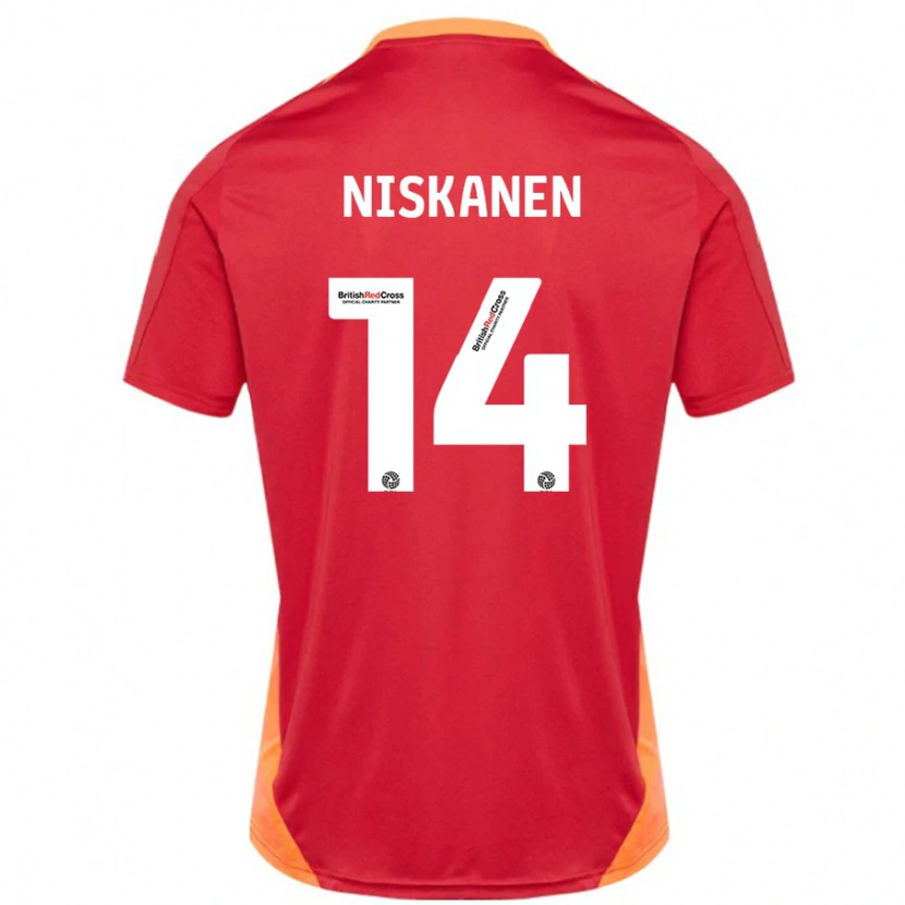 Danxen Män Ilmari Niskanen #14 Blå Benvit Bortatröja Matchtröjor 2024/25 Tröjor T-Tröja