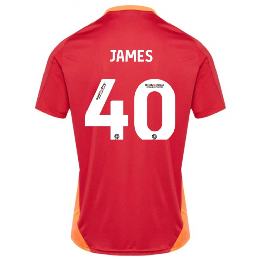 Danxen Män Ed James #40 Blå Benvit Bortatröja Matchtröjor 2024/25 Tröjor T-Tröja