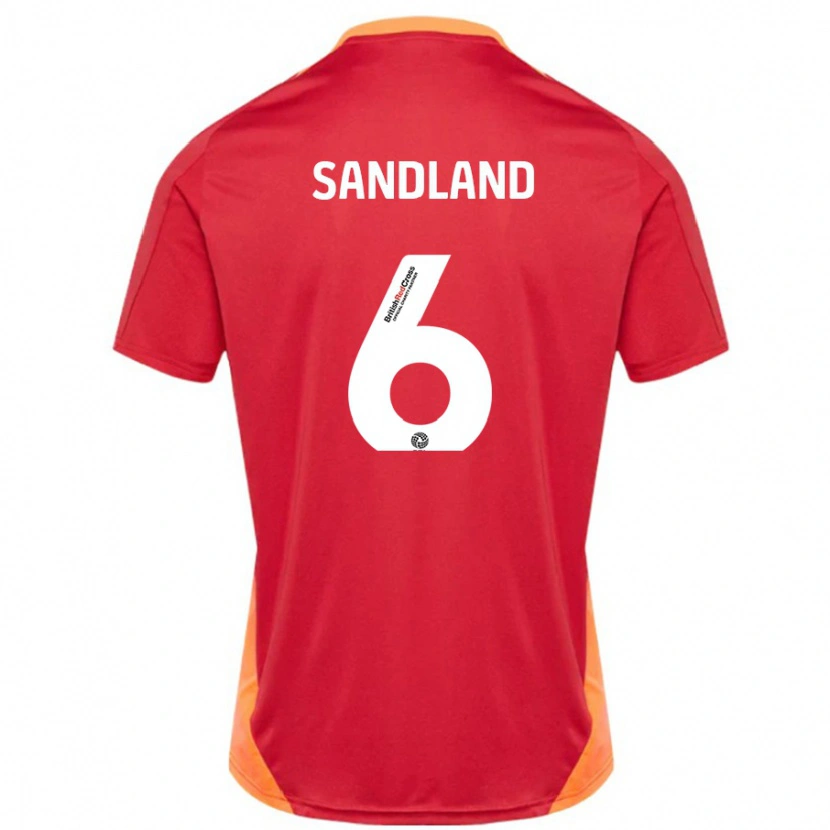 Danxen Män Jess Sandland #6 Blå Benvit Bortatröja Matchtröjor 2024/25 Tröjor T-Tröja