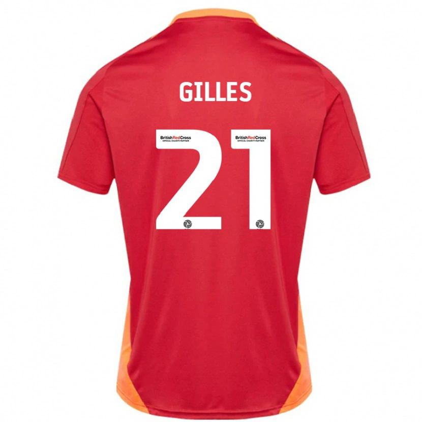 Danxen Män Sophie Gilles #21 Blå Benvit Bortatröja Matchtröjor 2024/25 Tröjor T-Tröja