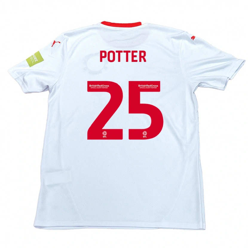 Danxen Män Finley Potter #25 Vit Bortatröja Matchtröjor 2024/25 Tröjor T-Tröja