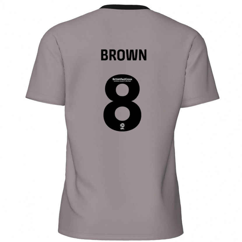 Danxen Män Jordan Brown #8 Grå Bortatröja Matchtröjor 2024/25 Tröjor T-Tröja