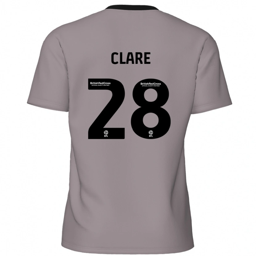 Danxen Män Sean Clare #28 Grå Bortatröja Matchtröjor 2024/25 Tröjor T-Tröja