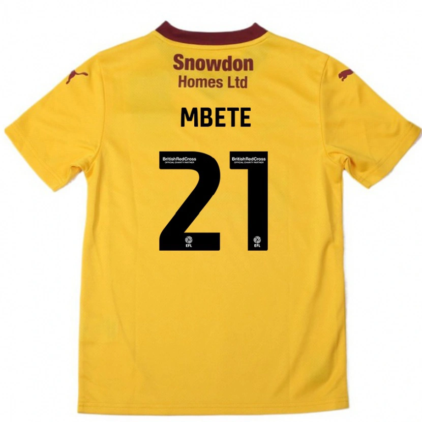 Danxen Män Luke Mbete #21 Orange Bourgogne Bortatröja Matchtröjor 2024/25 Tröjor T-Tröja