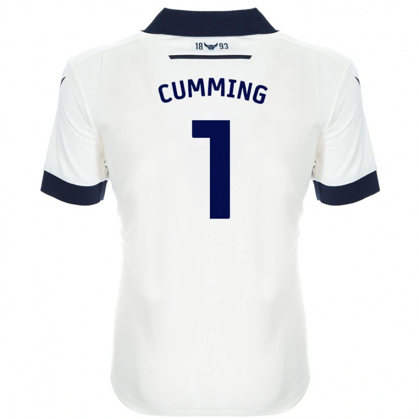 Danxen Män Jamie Cumming #1 Vit Marinblå Bortatröja Matchtröjor 2024/25 Tröjor T-Tröja
