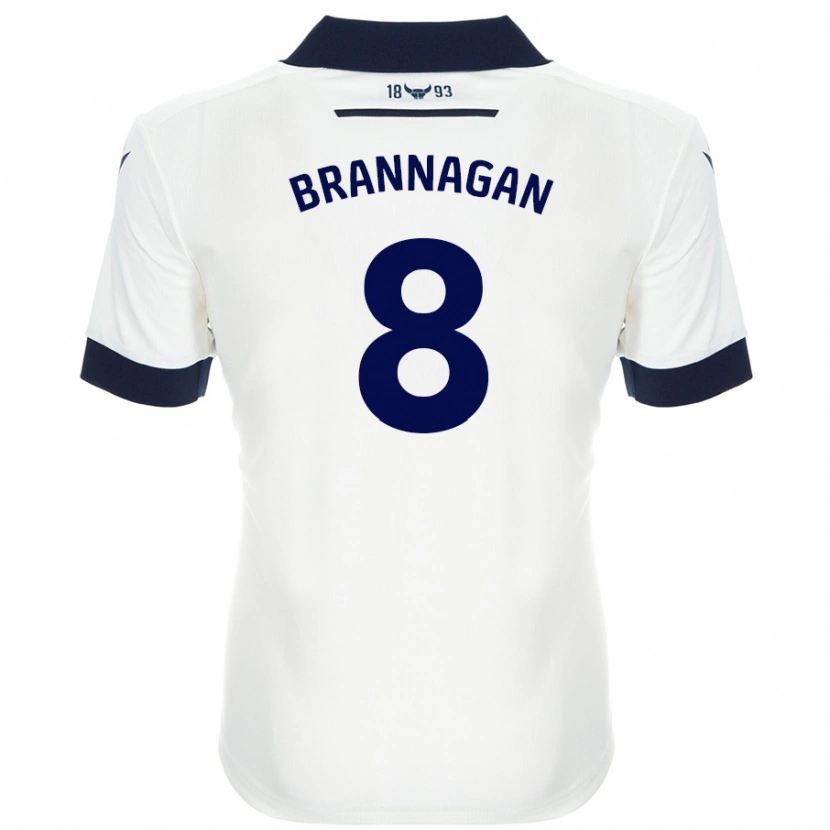 Danxen Män Cameron Brannagan #8 Vit Marinblå Bortatröja Matchtröjor 2024/25 Tröjor T-Tröja