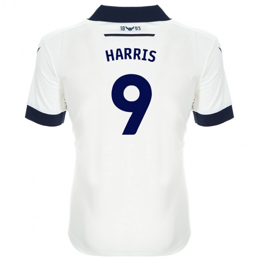 Danxen Män Mark Harris #9 Vit Marinblå Bortatröja Matchtröjor 2024/25 Tröjor T-Tröja
