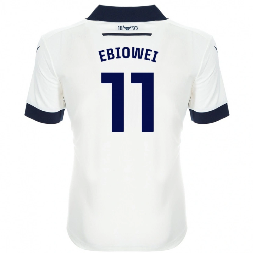 Danxen Män Malcolm Ebiowei #11 Vit Marinblå Bortatröja Matchtröjor 2024/25 Tröjor T-Tröja