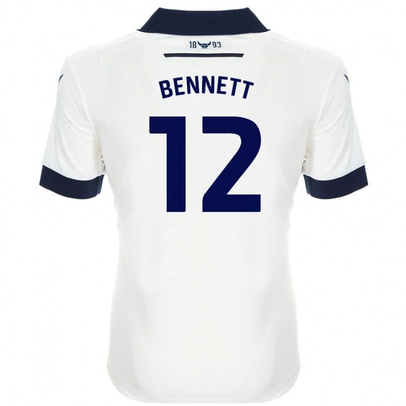 Danxen Män Joe Bennett #12 Vit Marinblå Bortatröja Matchtröjor 2024/25 Tröjor T-Tröja