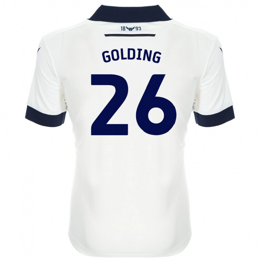 Danxen Män James Golding #26 Vit Marinblå Bortatröja Matchtröjor 2024/25 Tröjor T-Tröja