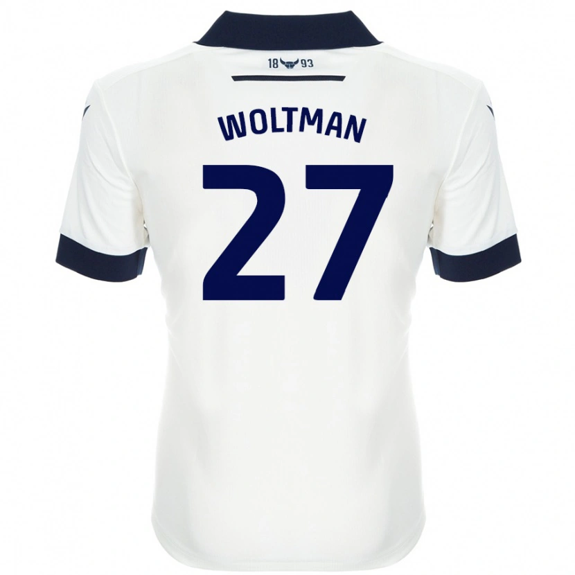 Danxen Män Max Woltman #27 Vit Marinblå Bortatröja Matchtröjor 2024/25 Tröjor T-Tröja