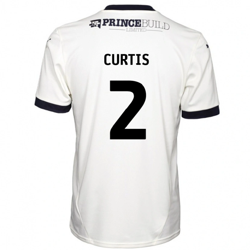 Danxen Män Sam Curtis #2 Benvit Svart Bortatröja Matchtröjor 2024/25 Tröjor T-Tröja