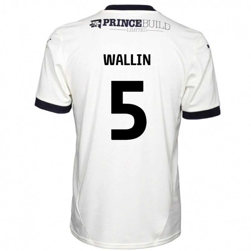 Danxen Män Oscar Wallin #5 Benvit Svart Bortatröja Matchtröjor 2024/25 Tröjor T-Tröja