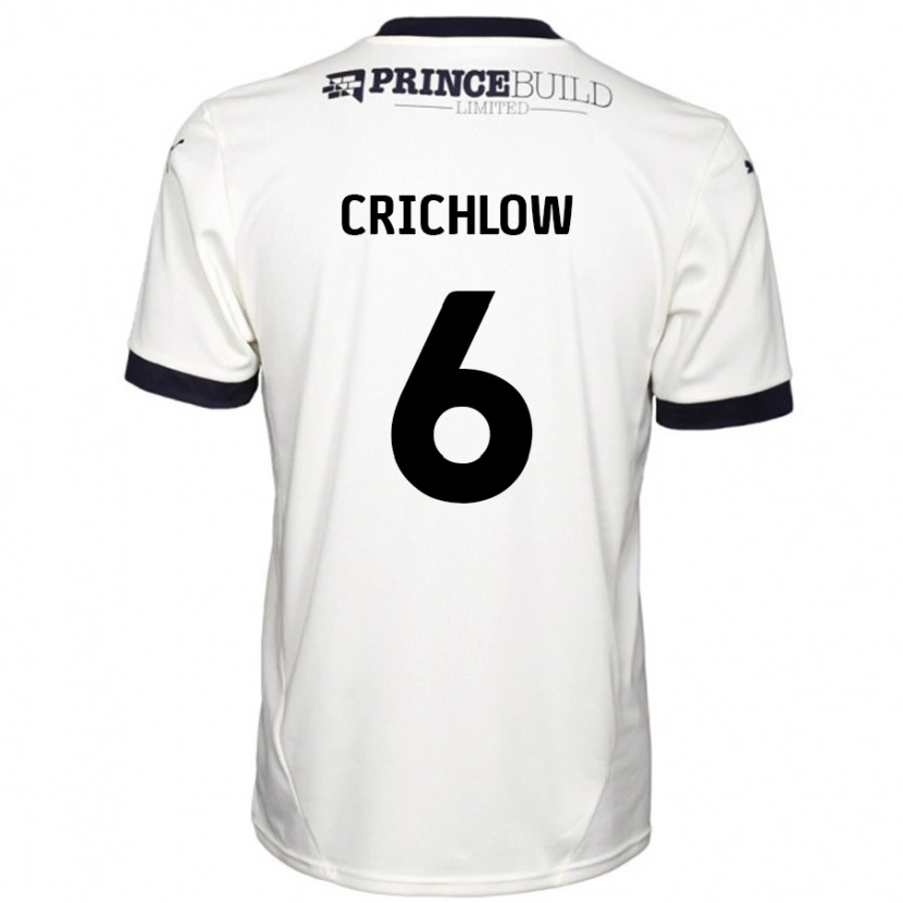Danxen Män Romoney Crichlow #6 Benvit Svart Bortatröja Matchtröjor 2024/25 Tröjor T-Tröja