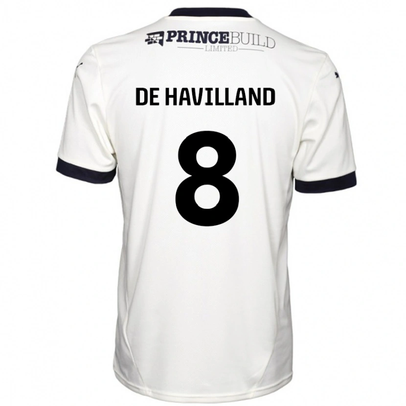 Danxen Män Ryan De Havilland #8 Benvit Svart Bortatröja Matchtröjor 2024/25 Tröjor T-Tröja