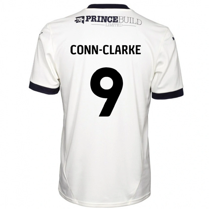 Danxen Män Chris Conn-Clarke #9 Benvit Svart Bortatröja Matchtröjor 2024/25 Tröjor T-Tröja