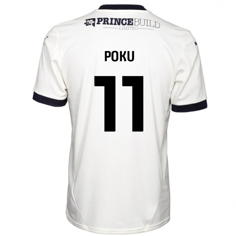 Danxen Män Kwame Poku #11 Benvit Svart Bortatröja Matchtröjor 2024/25 Tröjor T-Tröja