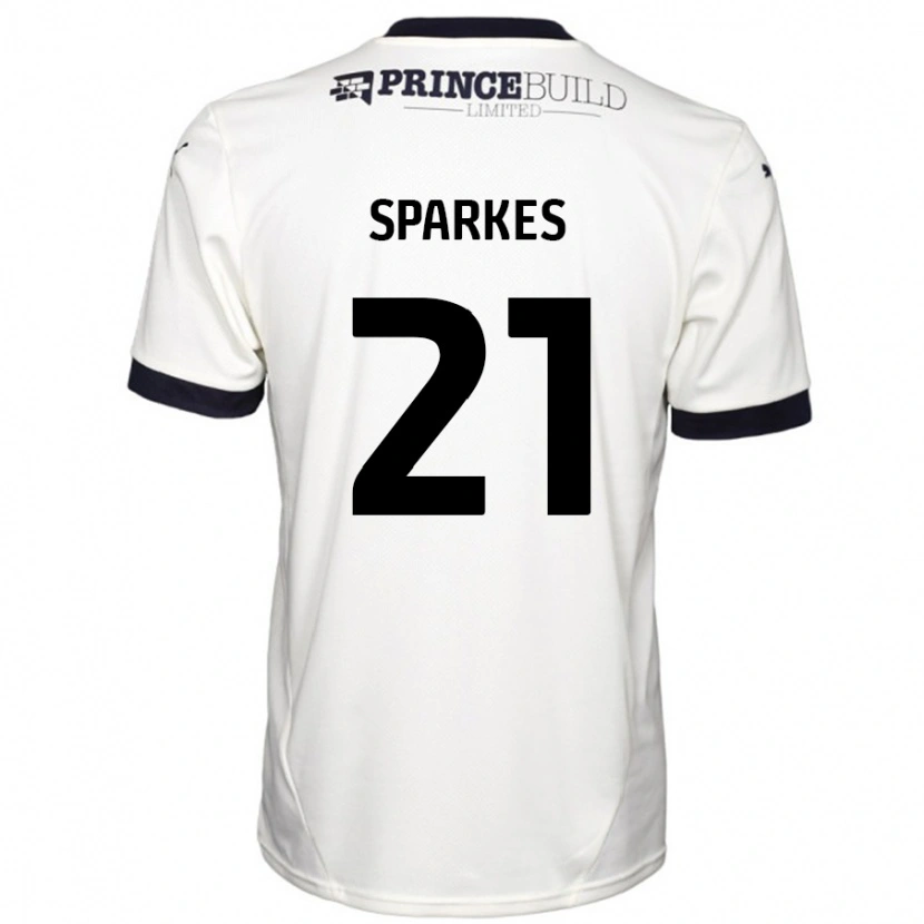 Danxen Män Jack Sparkes #21 Benvit Svart Bortatröja Matchtröjor 2024/25 Tröjor T-Tröja