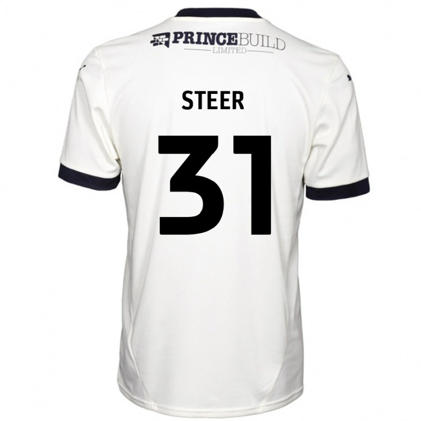 Danxen Män Jed Steer #31 Benvit Svart Bortatröja Matchtröjor 2024/25 Tröjor T-Tröja