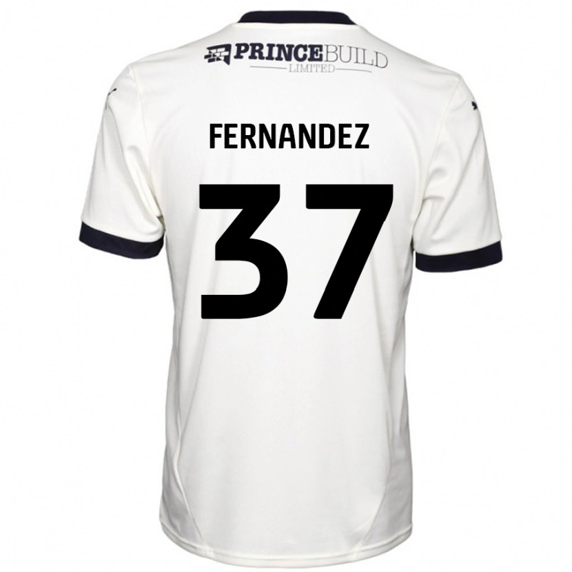 Danxen Män Emmanuel Fernandez #37 Benvit Svart Bortatröja Matchtröjor 2024/25 Tröjor T-Tröja