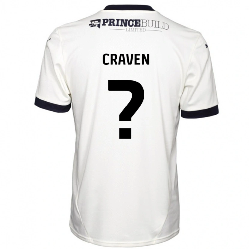 Danxen Män Freddie Craven #0 Benvit Svart Bortatröja Matchtröjor 2024/25 Tröjor T-Tröja