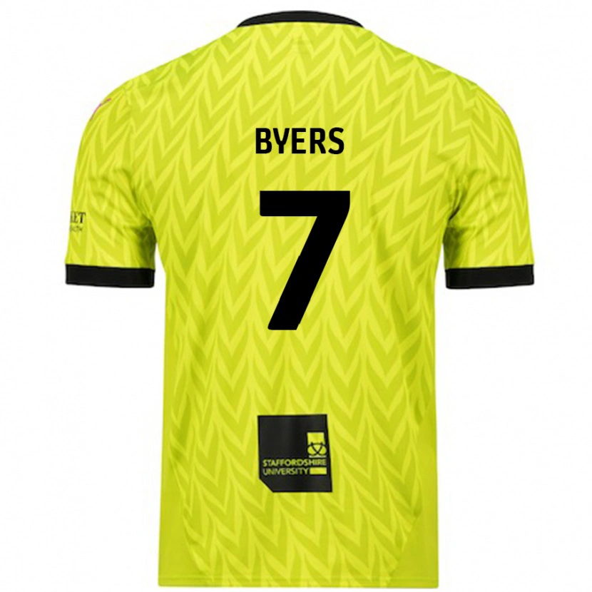 Danxen Män George Byers #7 Fluorescerande Grön Bortatröja Matchtröjor 2024/25 Tröjor T-Tröja