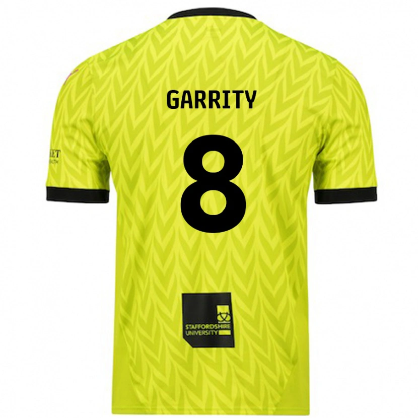 Danxen Män Ben Garrity #8 Fluorescerande Grön Bortatröja Matchtröjor 2024/25 Tröjor T-Tröja