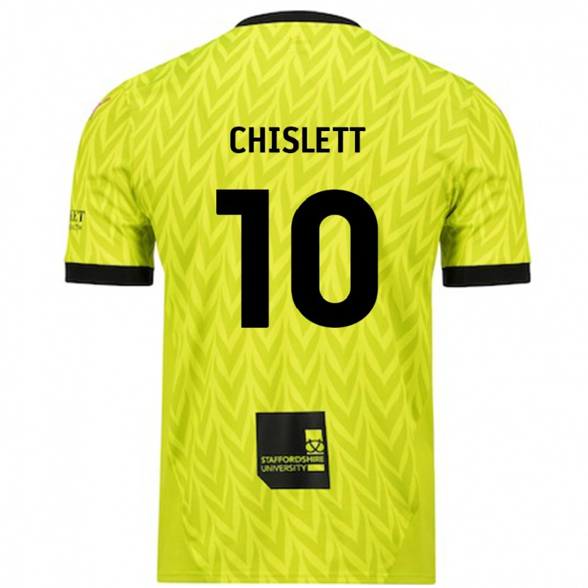 Danxen Män Ethan Chislett #10 Fluorescerande Grön Bortatröja Matchtröjor 2024/25 Tröjor T-Tröja
